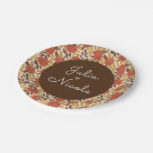 Assiettes En Carton Dusty Brunt Orange Peony Flowers Mariage de automn (Angle)