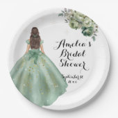 Assiettes En Carton Dusty Green Parties scintillant robe Fête des mari (Devant)