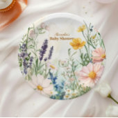 Assiettes En Carton Dusty Pink Wildflower Baby in Bloom