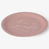 Assiettes En Carton Dusty Rose "C'est une fille" Baby shower de callig (Angle)