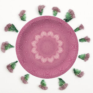 Assiettes En Carton Dusty Rose Faux Tulle Design