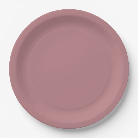 Assiettes En Carton Dusty Rose | Mariage couleur solide (Devant)