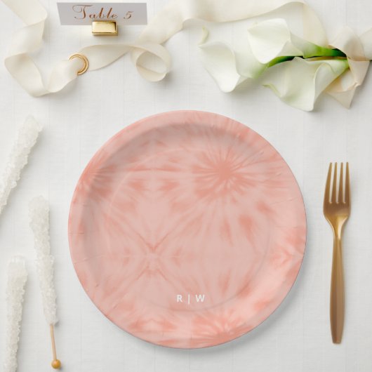 Assiettes En Carton Dye | Coral Pink Modern Pastel (Mariage)