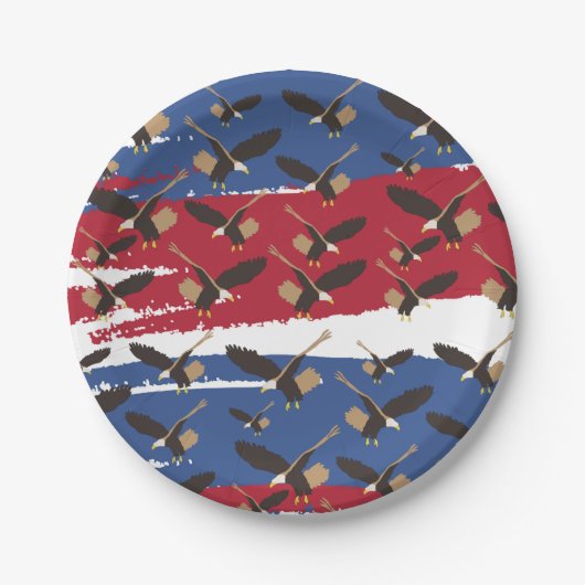 Assiettes En Carton Eagle Bird USA Patriotic American Flag (Devant)