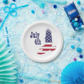 Assiettes En Carton Eagle, Drapeau américain, Plaques 4 juillet papier (Fête)