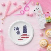 Assiettes En Carton Eagle, Drapeau américain, Plaques 4 juillet papier (Fête)