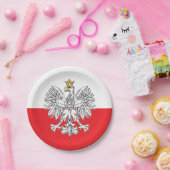 Assiettes En Carton Eagle polonais avec la plaque à papier de couronne (Fête)