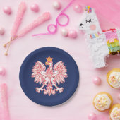 Assiettes En Carton Eagle polonais décrit en rouge (Fête)