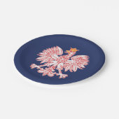 Assiettes En Carton Eagle polonais décrit en rouge (Angle)
