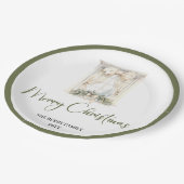 Assiettes En Carton Earth Tone Christmas Script Custom Family Name (Angle)