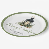 Assiettes En Carton Earthy Bohemian Christmas Lantern in Rustic Plate (Angle)