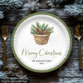 Assiettes En Carton Earthy Boho Botanical Christmas Bouquet Dinner
