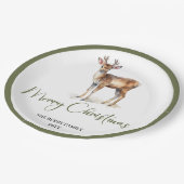Assiettes En Carton Earthy Minimal Christmas Script Personalized Plate (Angle)