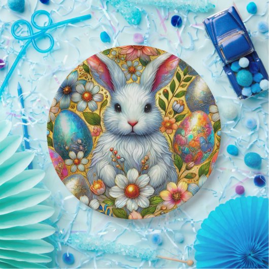 Assiettes En Carton EASTER BUNNY 3D ~ Encres d'alcool ~ (Fête)