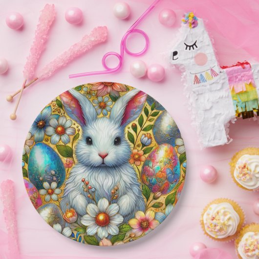 Assiettes En Carton EASTER BUNNY 3D ~ Encres d'alcool ~ (Fête)
