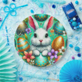 Assiettes En Carton EASTER BUNNY 3D ~ Encres d'alcool ~ Plaque de papi (Fête)