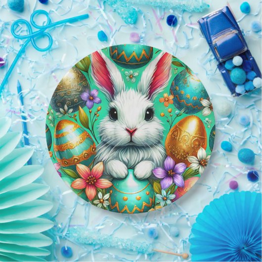 Assiettes En Carton EASTER BUNNY 3D ~ Encres d'alcool ~ Plaque de papi (Fête)