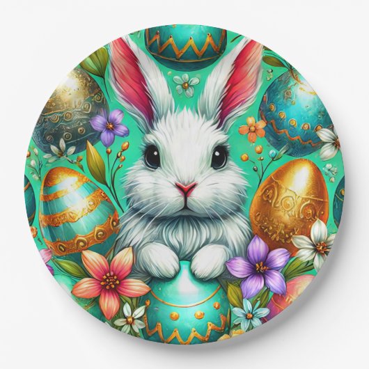Assiettes En Carton EASTER BUNNY 3D ~ Encres d'alcool ~ Plaque de papi (Devant)