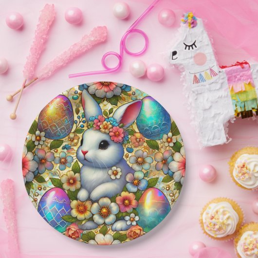 Assiettes En Carton EASTER BUNNY 3D ~ Encres d'alcool ~ Plaque de papi (Fête)