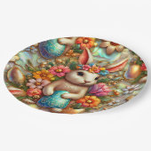 Assiettes En Carton EASTER BUNNY 3D ~ Encres d'alcool ~ Plaque de papi (Angle)