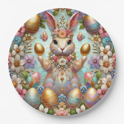 Assiettes En Carton EASTER BUNNY 3D ~ Pastels~ (Devant)