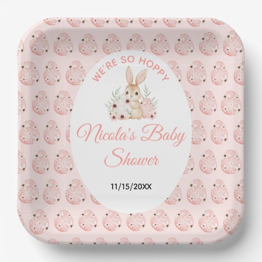 Assiettes En Carton Easter Bunny Baby Shower (Recto)