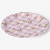 Assiettes En Carton Easter Bunny Pink Gingham (Angle)