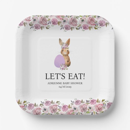 Assiettes En Carton Easter Drinks Baby Shower (Recto)
