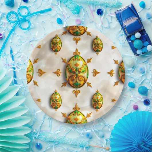 Assiettes En Carton EASTER EGGS 3D ~ Decorated~  (Fête)