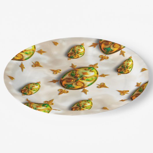 Assiettes En Carton EASTER EGGS 3D ~ Decorated~  (Angle)