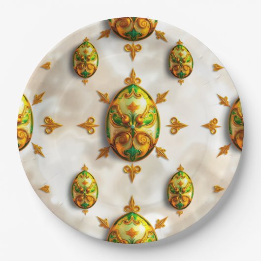 Assiettes En Carton EASTER EGGS 3D ~ Decorated~  (Devant)