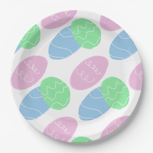 Assiettes En Carton Easter Eggs Doodles  (Devant)