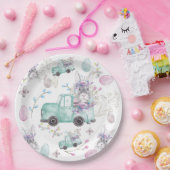 Assiettes En Carton Easter Watercolor Motif Bunny Camion (Fête)