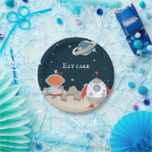 Assiettes En Carton Eat Cake Astronaut et Rocket Ship Space (Fête)