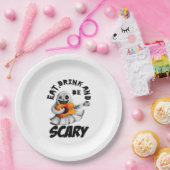 Assiettes En Carton Eat Drink And Be Scared Minimal Clean (Fête)