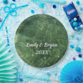 Assiettes En Carton Eau au-dessus de l'herbe marine II (bleu et vert) (Fête)