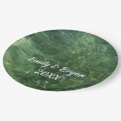 Assiettes En Carton Eau au-dessus de l'herbe marine II (bleu et vert) (Angle)