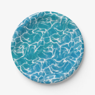 Assiettes En Carton Eau bleue*