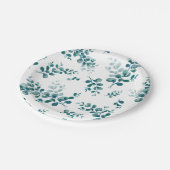 Assiettes En Carton Eau-couleur eucalyptus verdure (Angle)