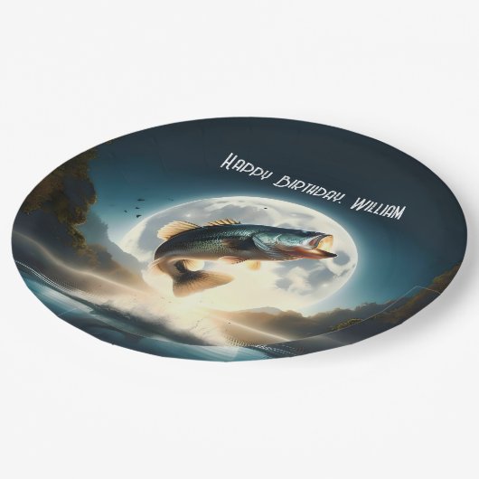 Assiettes En Carton Eau de la lune et sauts (Angle)