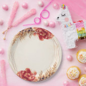 Assiettes En Carton Eau de Mariage Florale Automnale Aquarelle (Fête)