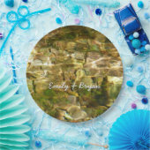 Assiettes En Carton Eau de sources chaudes Green-Gold Nature (Fête)