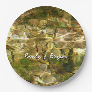 Assiettes En Carton Eau de sources chaudes Green-Gold Nature