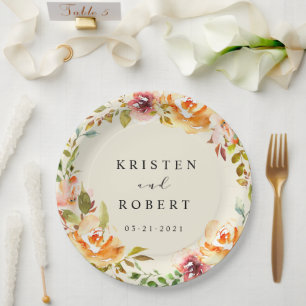 Assiettes En Carton Eau Jardin Mariage Floral