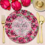 Assiettes En Carton Eau rose rose Fête des mariées florale<br><div class="desc">Dans les tons roses,  ce motif aquarelle floral est présenté sur de belles plaques de papier douche nuptiale avec vos détails en lettrage chic. CORRESPONDANCE d'objets dans notre collection.</div>