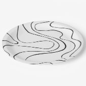 Assiettes En Carton Ebb et flux 2 - Noir et blanc (Angle)