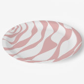 Assiettes En Carton Ebb et flux 4 - rose et blanc (Angle)