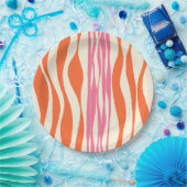 Assiettes En Carton Ebb et flux - rose, orange et crème (Fête)