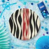 Assiettes En Carton Ebb et flux - Rouge et crème (Fête)