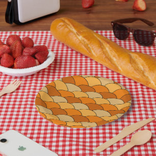 Assiettes En Carton Écailes de dragon, éventails, vagues, Seigaiha, or